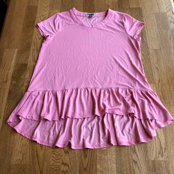 Chelsea28 Pink Ruffle Hem Tunic Top Size Small - Picture 4 of 10